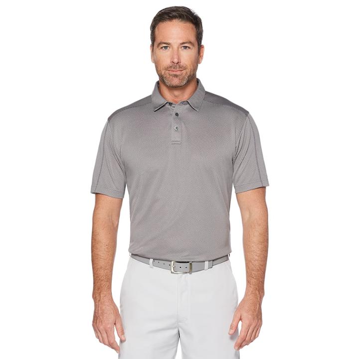 Men's Grand Slam Regular-fit Motionflow Performance Golf Polo, Size: Medium, Med Grey