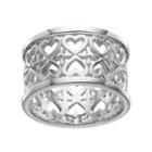 Primrose Sterling Silver Double Row Heart Ring, Women's, Size: 7, Grey