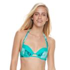 Juniors' Malibu Underwire Halter Bikini Top, Size: Medium, Blue Other