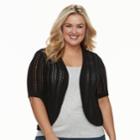 Plus Size Croft & Barrow&reg; Pointelle Shrug, Women's, Size: 1xl, Black
