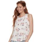 Juniors' Pink Republic Print Trapeze Tank, Teens, Size: Xs, White