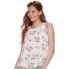 Juniors' Pink Republic Print Trapeze Tank, Teens, Size: Xs, White