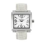Peugeot Silver-tone Leather Watch, Women's, White