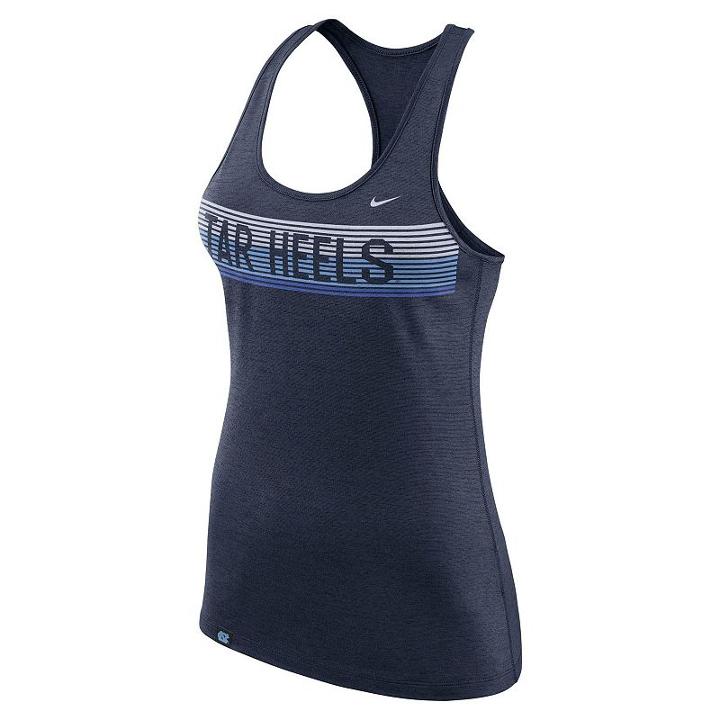 Women's Nike North Carolina Tar Heels Dri-fit Touch Tank Top, Size: Xl, Blue (navy)