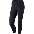 Women's Nike Dri-fit Essential Crop Solid Running Tights, Size: Large, Grey (charcoal)