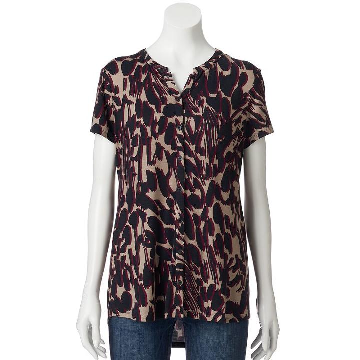 Women's Dana Buchman Button-down Shirt, Size: Small, Dark Red