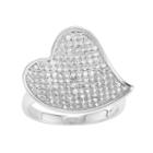 Journee Collection Sterling Silver Cubic Zirconia Heart Ring, Women's, Size: 5, White