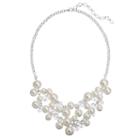 Croft & Barrow&reg; Simulated Pearl Cluster Swag Necklace, Women's, White Oth