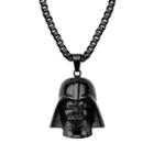 Star Wars Black Ion-plated Stainless Steel 3d Darth Vader Pendant Necklace - Men, Size: 22, Grey