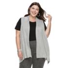 Plus Size Apt. 9&reg; Sleeveless Cardigan, Women's, Size: 3xl, Med Grey