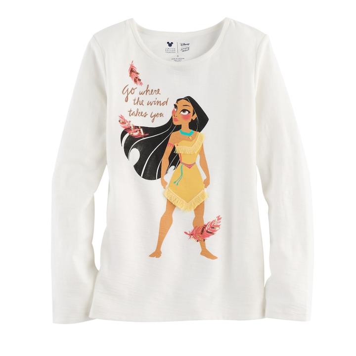 Disney's Pocahontas Girls 4-7 Fringe Graphic Tee By Jumping Beans&reg;, Size: 6, Lt Beige