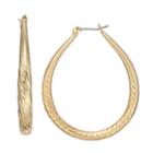 Dana Buchman Textured Teardrop Hoop Earrings, Women's, Gold