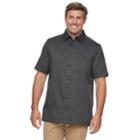Big & Tall Haggar Regular-fit Microfiber Woven Button-down Shirt, Men's, Size: 3xb, Black