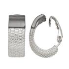 Dana Buchman Two Tone Mesh Clip On Hoop Earrings, Women's, Multicolor