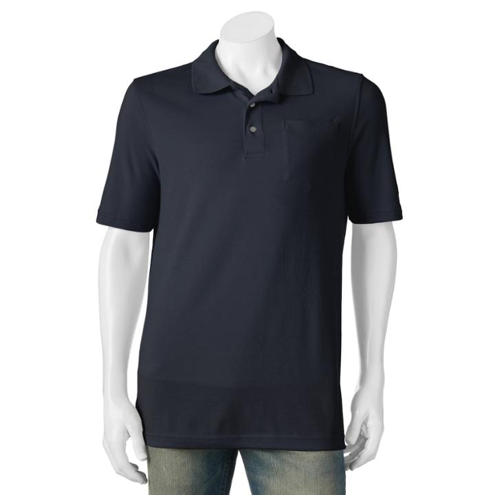 Big & Tall Croft & Barrow&reg; Signature Pocket Polo, Men's, Size: L Tall, Dark Blue