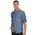 Big & Tall Rock & Republic Dobby Button-down Shirt, Men's, Size: Xl Tall, Dark Blue