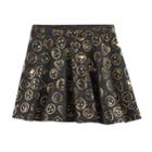 Girls 7-16 So&reg; French Terry Nep Foil Patterned Circle Skirt, Size: L/12, Black