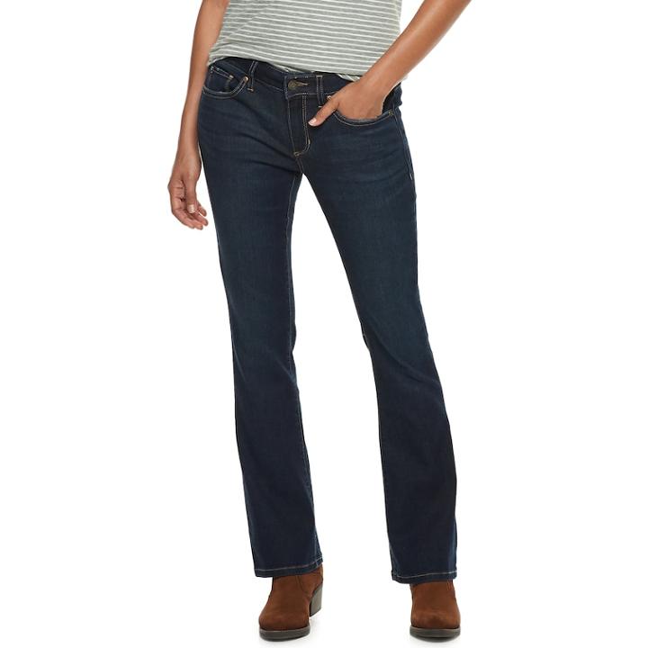 Petite Sonoma Goods For Life&trade; Curvy Mid-rise Bootcut Jeans, Women's, Size: 12p-short, Blue