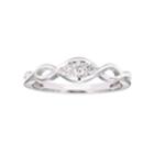 Lovemark 10k White Gold 1/10 Carat T.w. Diamond 3-stone Marquise Ring, Women's, Size: 8