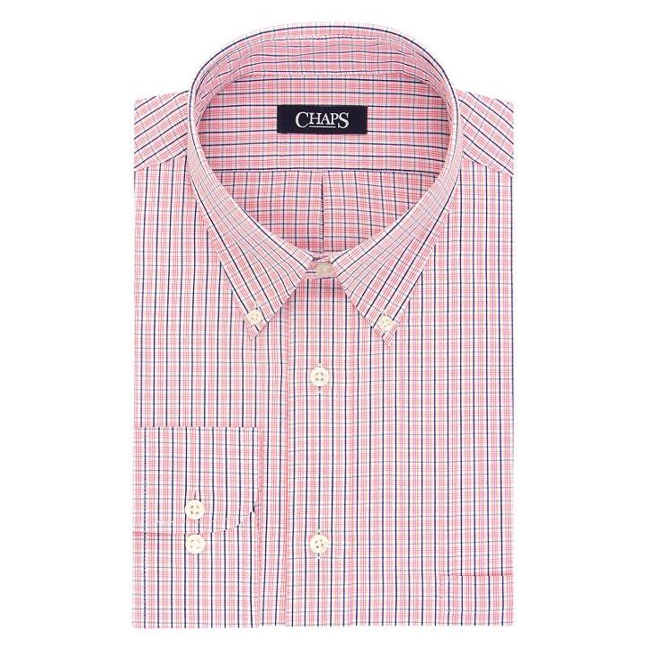 Big & Tall Chaps Regular-fit Stretch-collar Wrinkle-free Dress Shirt, Men's, Size: 18-34/35, Brt Red