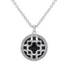 Marie Claire Jewelry Crystal Silver Tone Clover Pendant Necklace, Women's, White