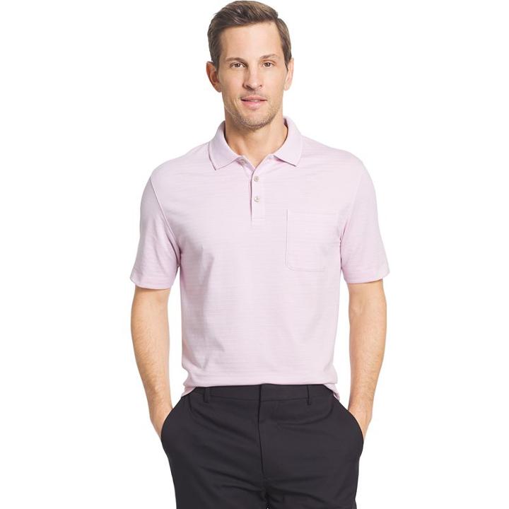 Men's Van Heusen Flex Stretch Striped Jacquard Polo, Size: Xxl, Med Pink