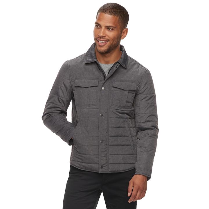 Men's Marc Anthony Slim-fit Quilted Jacket, Size: Xxl, Dark Grey