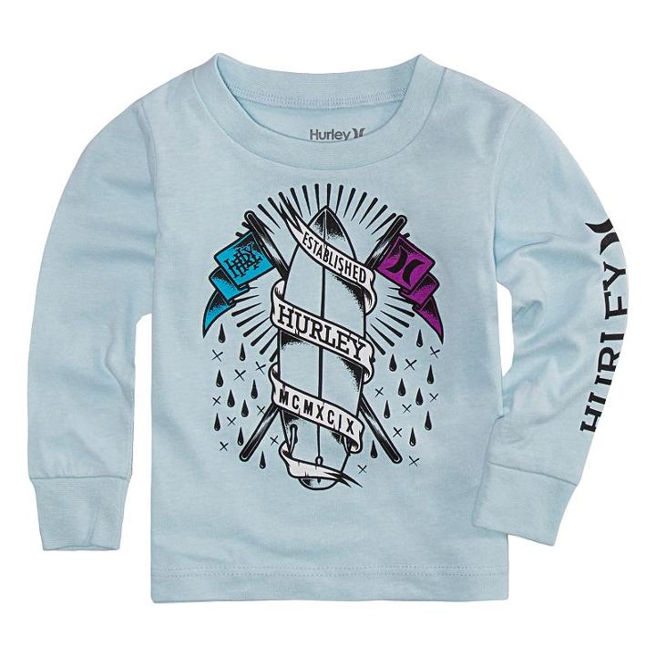 Boys 4-7 Hurley Logo Graphic Long -sleeve Tee, Size: 4, Light Blue