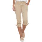 Women's Sonoma Goods For Life&trade; Ultra Comfortwaist Ruched Utility Capris, Size: 12, Light Grey