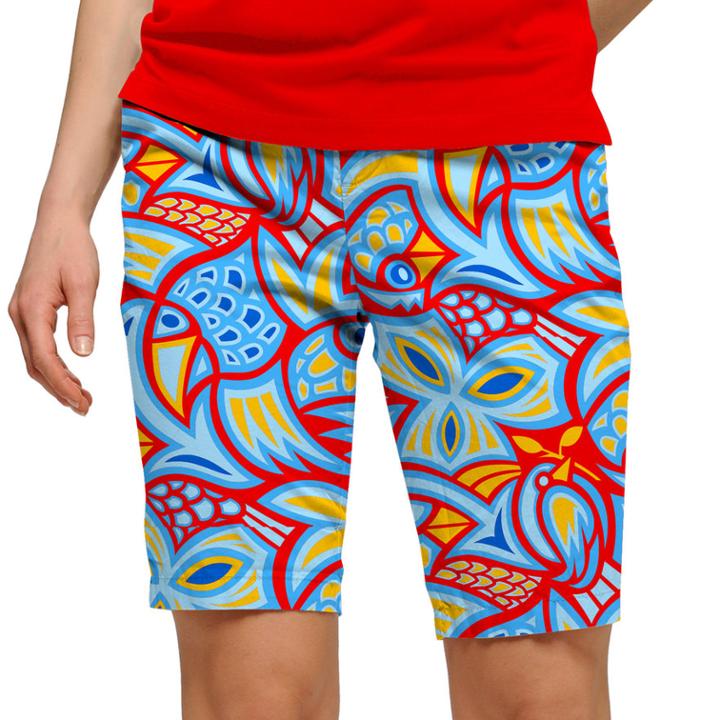 Women's Loudmouth Abstract Chicken Print Golf Skort, Size: 12, Brt Red