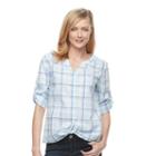 Women's Croft & Barrow&reg; Tie-front Shirt, Size: Medium, Lt Purple