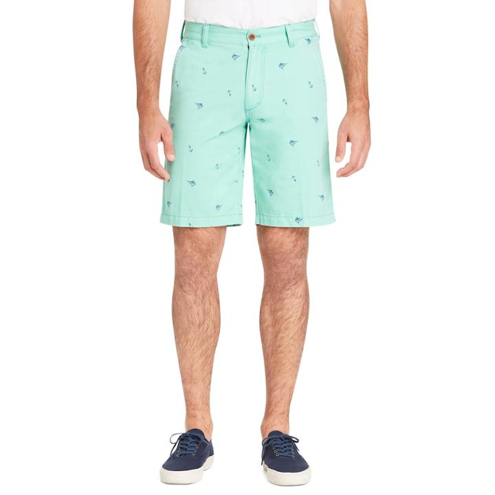 Men's Izod Saltwater Beachtown Classic-fit Printed Stretch Shorts, Size: 38, Green
