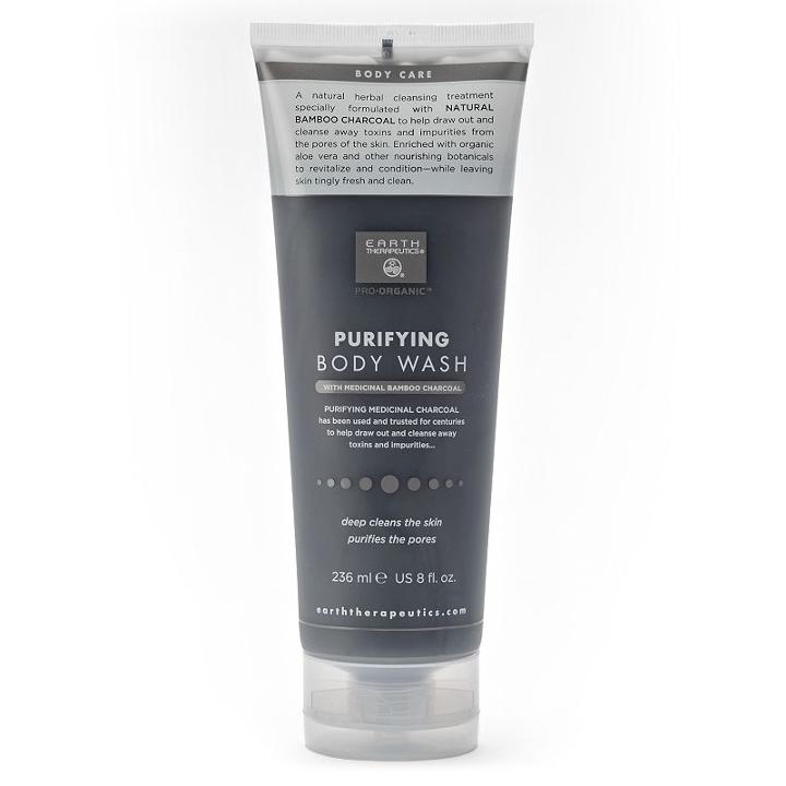 Earth Therapeutics Purifying Charcoal Body Wash, Black