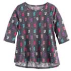 Girls 4-10 Jumping Beans&reg; Patterned Top, Size: 8, Grey