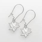 Logoart Pittsburgh Penguins Sterling Silver Logo Drop Earrings, Women's, Grey