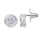 Dana Buchman Cubic Zirconia Twisted Round Nickel Free Drop Earrings, Women's, Silver
