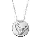Houston Texans Sterling Silver Team Logo Disc Pendant Necklace, Women's, Size: 18, Grey