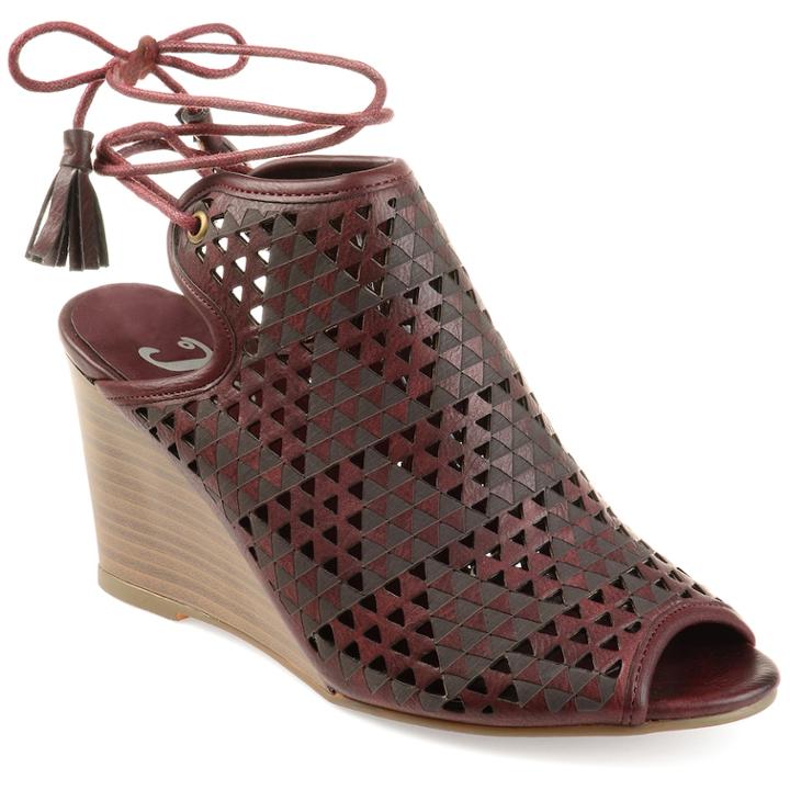 Journee Collection Tandra Women's Wedge Sandals, Size: Medium (6), Dark Red