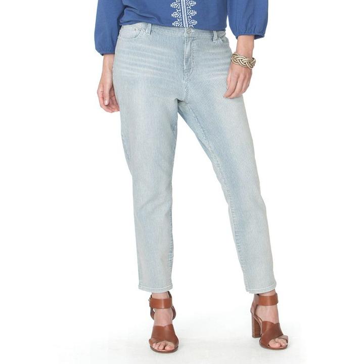Plus Size Chaps Straight-leg Capri Jeans, Women's, Size: 24 W, Blue