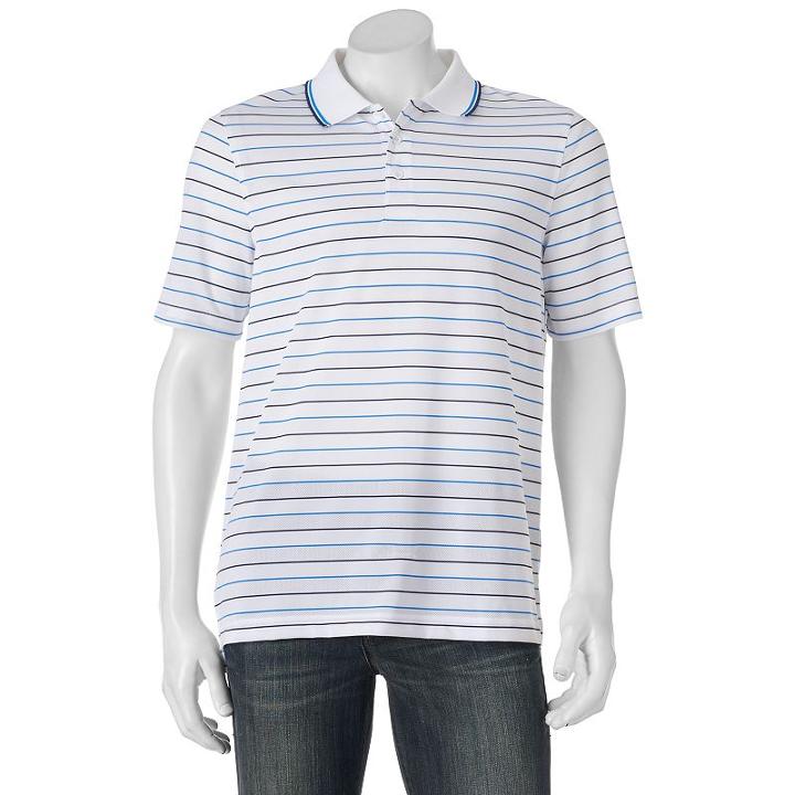 Men's Croft & Barrow&reg; Classic-fit Striped Mesh Performance Polo, Size: Xxl, Natural