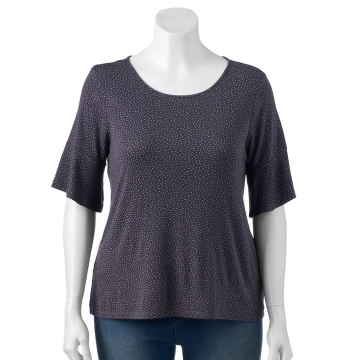 Plus Size Lc Lauren Conrad Bell Sleeve Tee, Women's, Size: 1xl, Blue