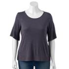 Plus Size Lc Lauren Conrad Bell Sleeve Tee, Women's, Size: 1xl, Blue