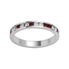 Traditions Sterling Silver Red And White Swarovski Crystal Eternity Ring, Women's, Size: 7