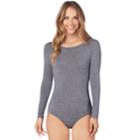 Women's Cuddl Duds Softwear Stretch Bodysuit, Size: Xl, Grey (charcoal)