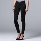 Women's Simply Vera Vera Wang Skinny Ponte Pants, Size: S Short, Black