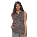 Women's Apt. 9&reg; Split-back Sleeveless Blouse, Size: Xl, Black