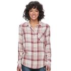 Juniors' Mudd&reg; Plaid Flannel Shirt, Teens, Size: Small, Brt Purple