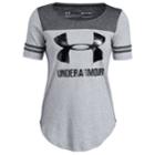 Women's Under Armour Sportstyle Logo Baseball Tee, Size: Large, Med Grey