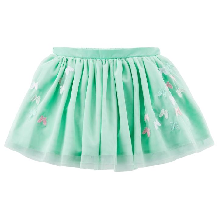 Girls 4-8 Carter's Light Green Embroidered Tutu Skirt, Size: 8