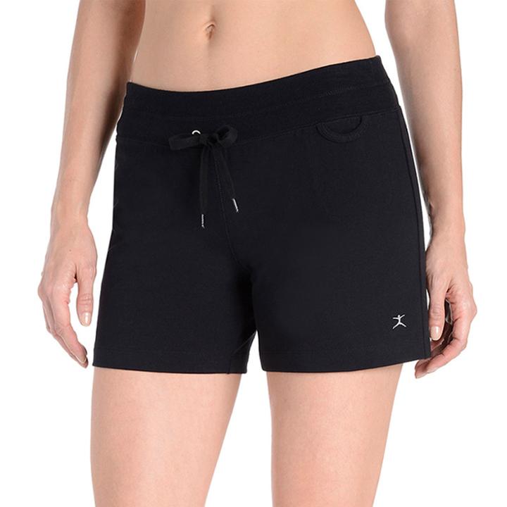 Women's Danskin Drawstring High-waist Shorts, Size: Large, Black
